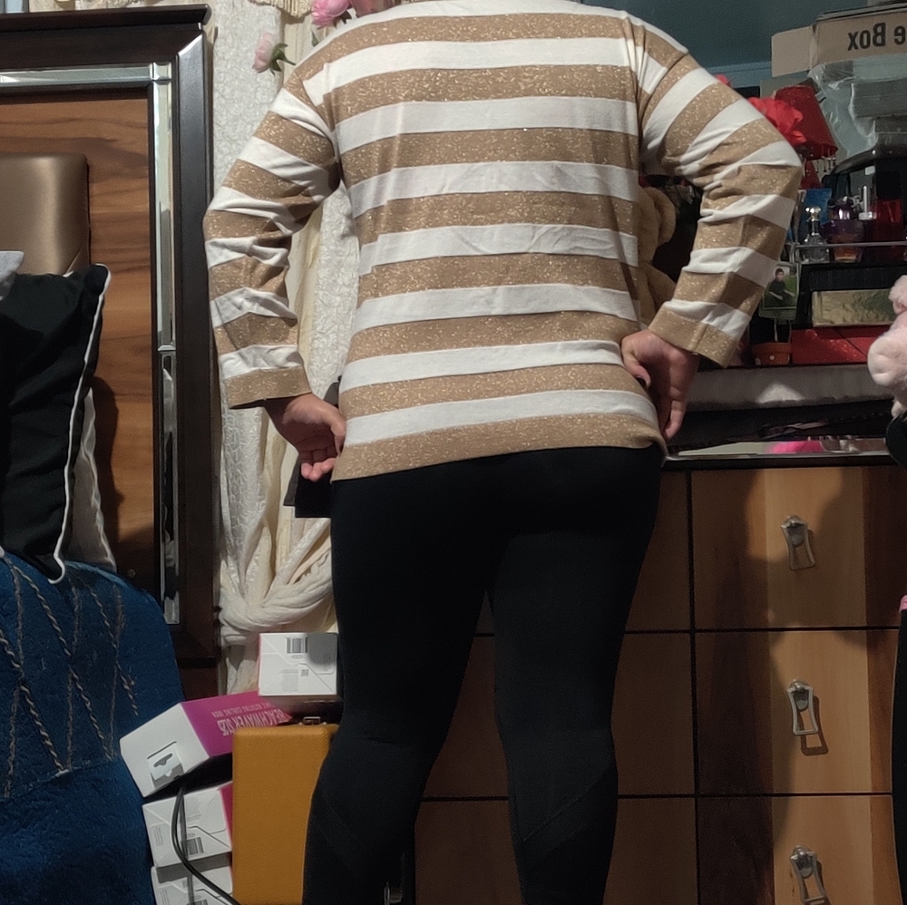 J.CREW SWEATER GOLD& SPARKLE STRIPE SEAMORE SZLAR - Picture 6 of 8